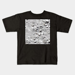 Silver Floral Bliss Kids T-Shirt